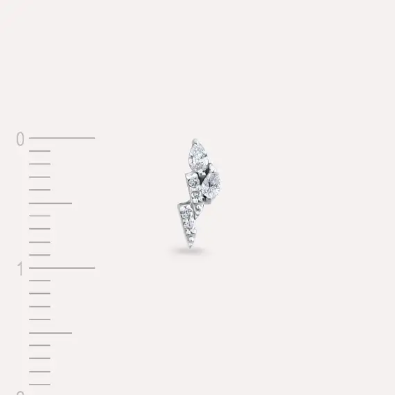 Myra Pear Cut Diamond White Gold Single Earring - 5