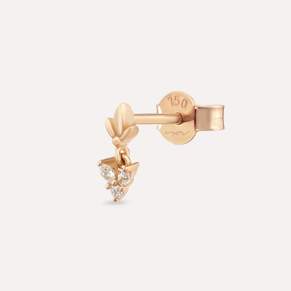 Navi Diamond Rose Gold Single Earring - Nev Jewellery (1)