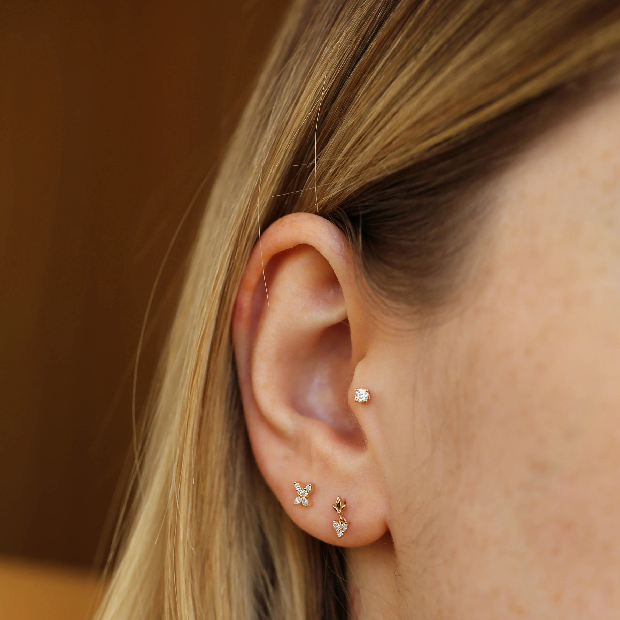 Navi Diamond Rose Gold Single Earring - Nev Jewellery (1)