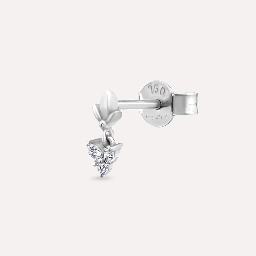 Navi Diamond White Gold Single Earring - Nev Jewellery (1)