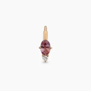 Nell 0.38 CT Purple Sapphire and Diamond Rose Gold Hoop Piercing - Nev Jewellery (1)