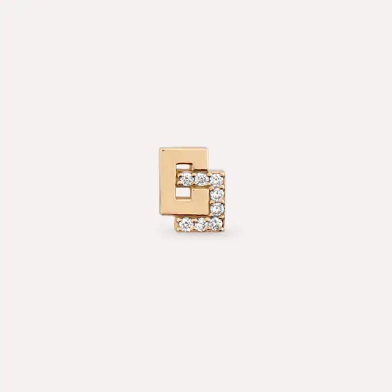 Nest Diamond Rose Gold Single Earring - 3