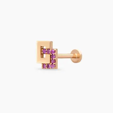 Nest Pink Sapphire Rose Gold Piercing - Nev Jewellery (1)