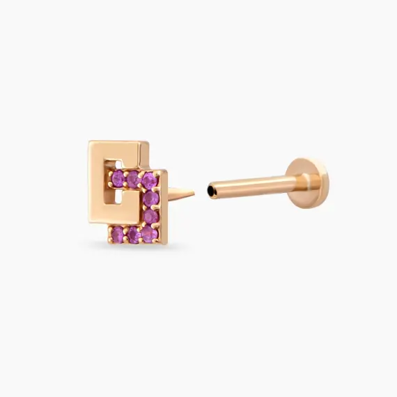 Nest Pink Sapphire Rose Gold Piercing - 5