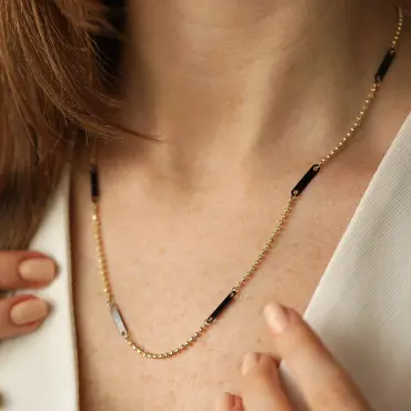 Notte Yellow Gold Italian Necklace - Nev Jewellery (1)