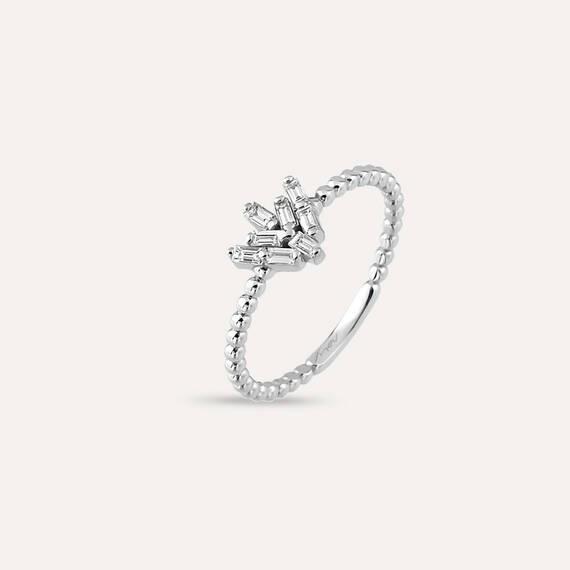 Nova 0.17 CT Baguette Cut Diamond White Gold Ring - 4