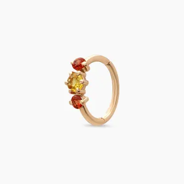Nura Multicolor Sapphire Rose Gold Hoop Piercing - Nev Jewellery (1)