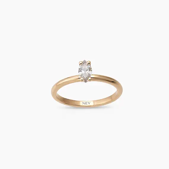Olivia 0.34 CT Marquise Cut Diamond Solitaire Ring - 1