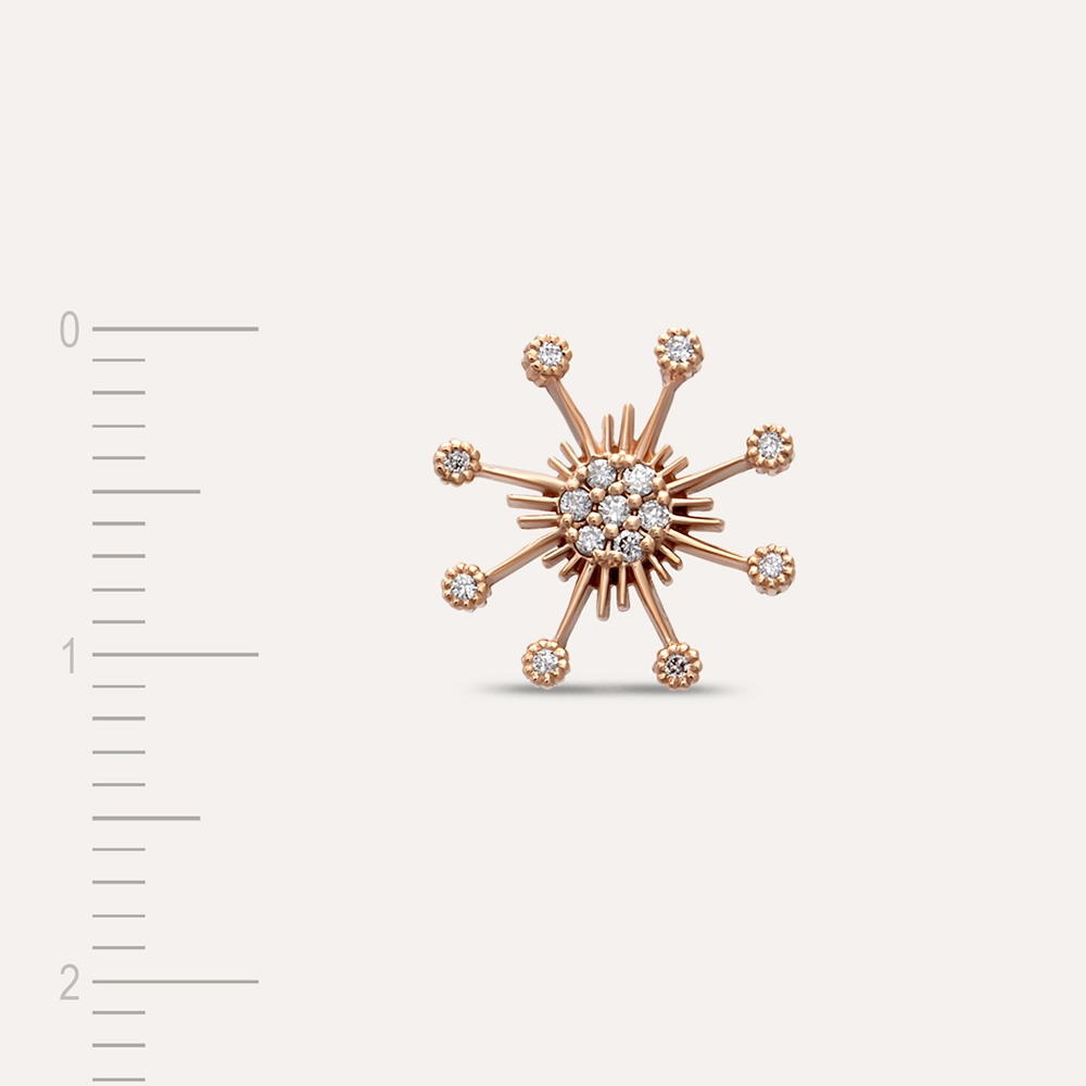 Orbit 0.05 CT Diamond Rose Gold Single Earring - 3
