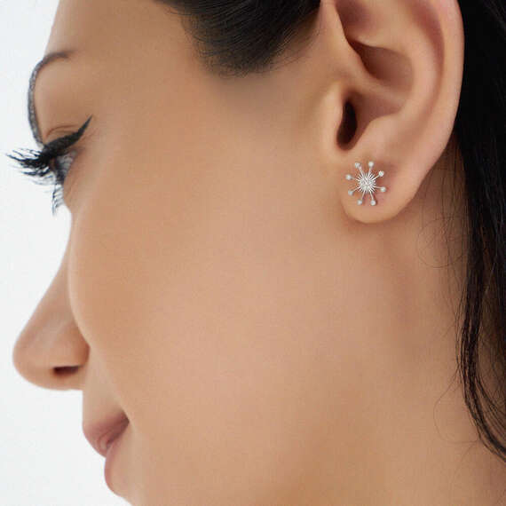 Orbit 0.05 CT Diamond White Gold Single Earring - 2