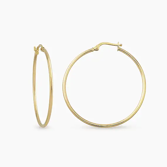 Oryx L Yellow Gold Hoop Earrings - 1