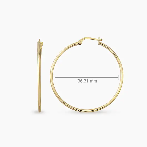 Oryx L Yellow Gold Hoop Earrings - 2