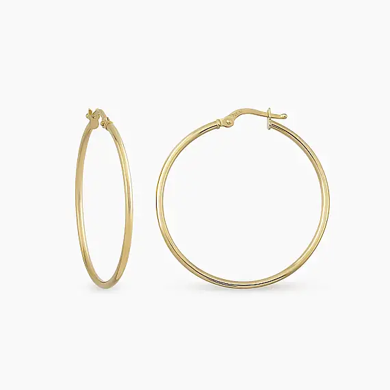 Oryx M Yellow Gold Hoop Earrings - 1