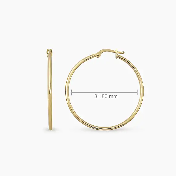 Oryx M Yellow Gold Hoop Earrings - 2