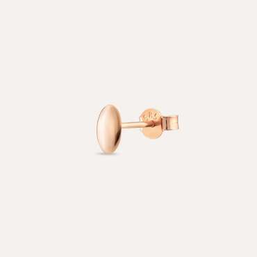 Oval Rose Gold Mini Single Earring - Nev Jewellery