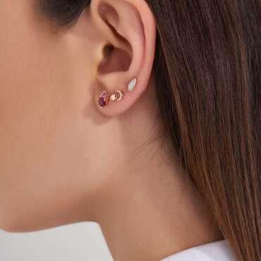 Oval Rose Gold Mini Single Earring - Nev Jewellery (1)
