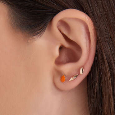 Oval Rose Gold Single Earring - Nev Jewellery (1)