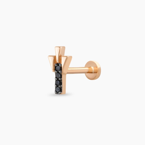 Peace Black Diamond Rose Gold Piercing - Nev Jewellery