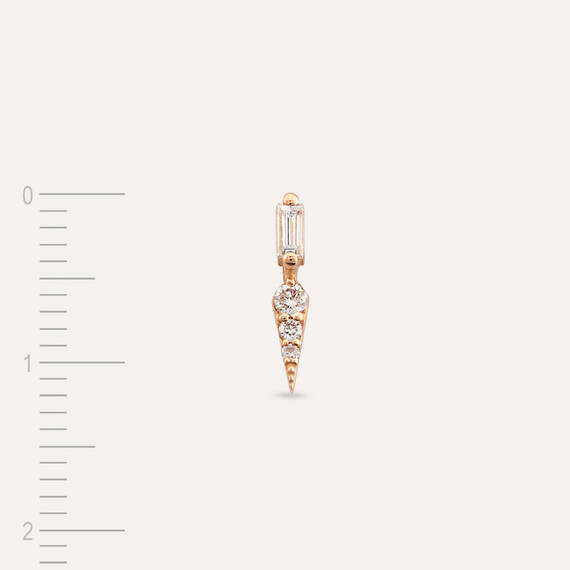 Perseus 0.13 CT Baguette Cut Diamond Mini Single Earring - 4