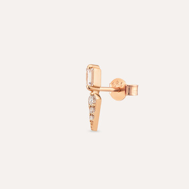 Perseus 0.13 CT Baguette Cut Diamond Mini Single Earring - Nev Jewellery