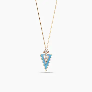 Perseus 0.16 CT Diamond and Blue Enamel Pendant - Nev Jewellery (1)