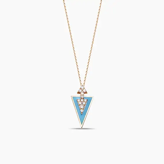 Perseus 0.16 CT Diamond and Blue Enamel Pendant - 2