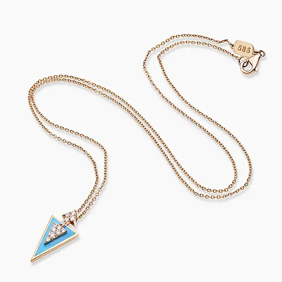 Perseus 0.16 CT Diamond and Blue Enamel Pendant - 3