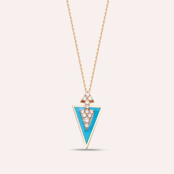 Perseus 0.16 CT Diamond and Blue Enamel Pendant - 3