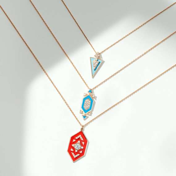 Perseus 0.16 CT Diamond and Blue Enamel Pendant - 6