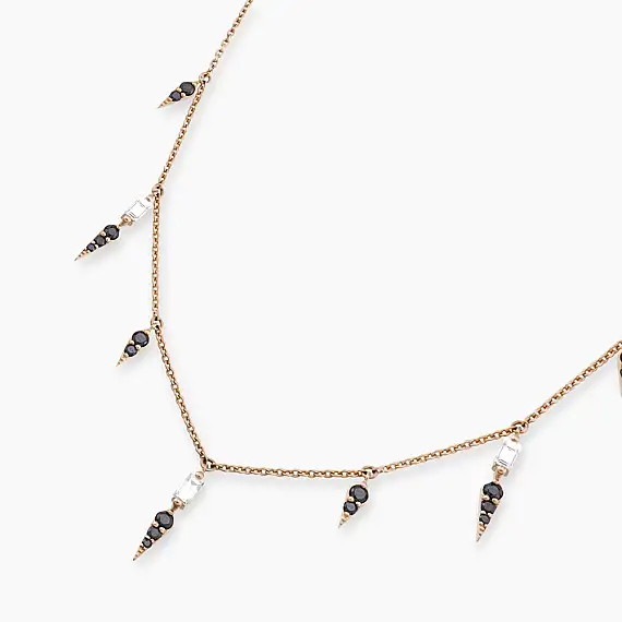 Perseus 0.52 CT Black Diamond and Baguette Cut Diamond Necklace - 3