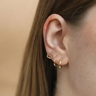 Petit Yellow Gold Hoop Earring - Nev Jewellery (1)