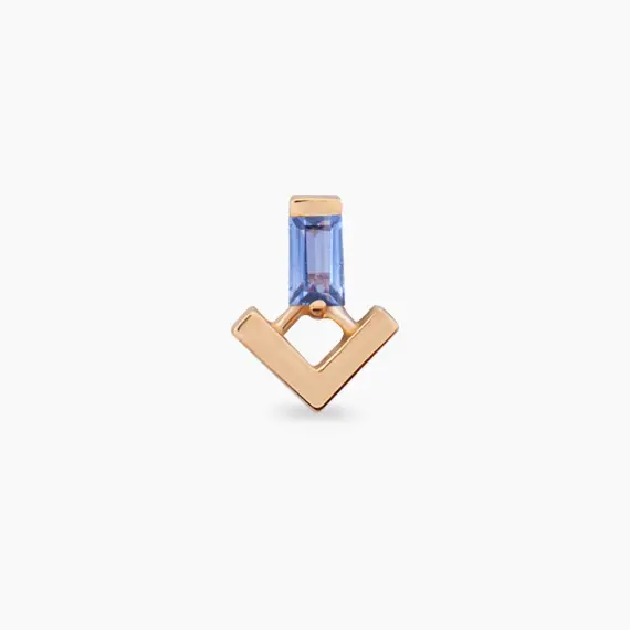 Petra Blue Safir Taşlı Rose Altın Piercing - 3