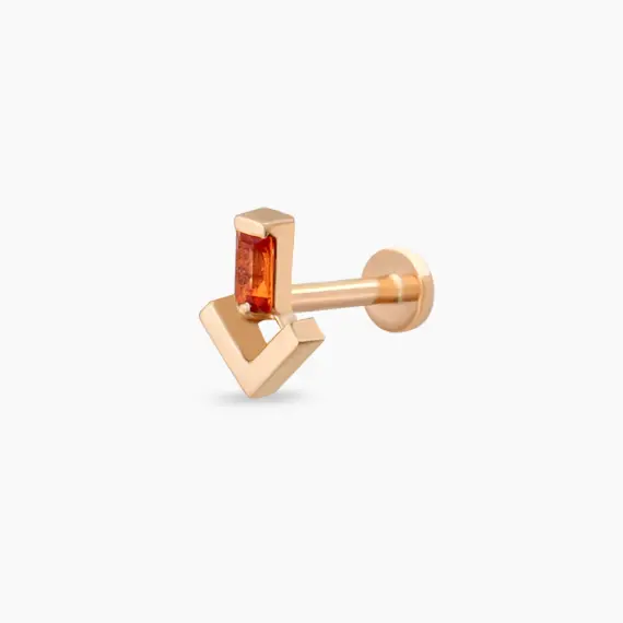 Petra Orange Sapphire Rose Gold Piercing - 2