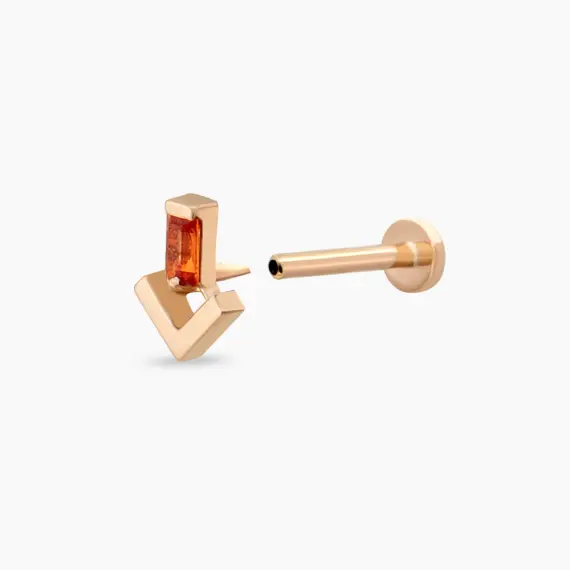 Petra Orange Sapphire Rose Gold Piercing - 5