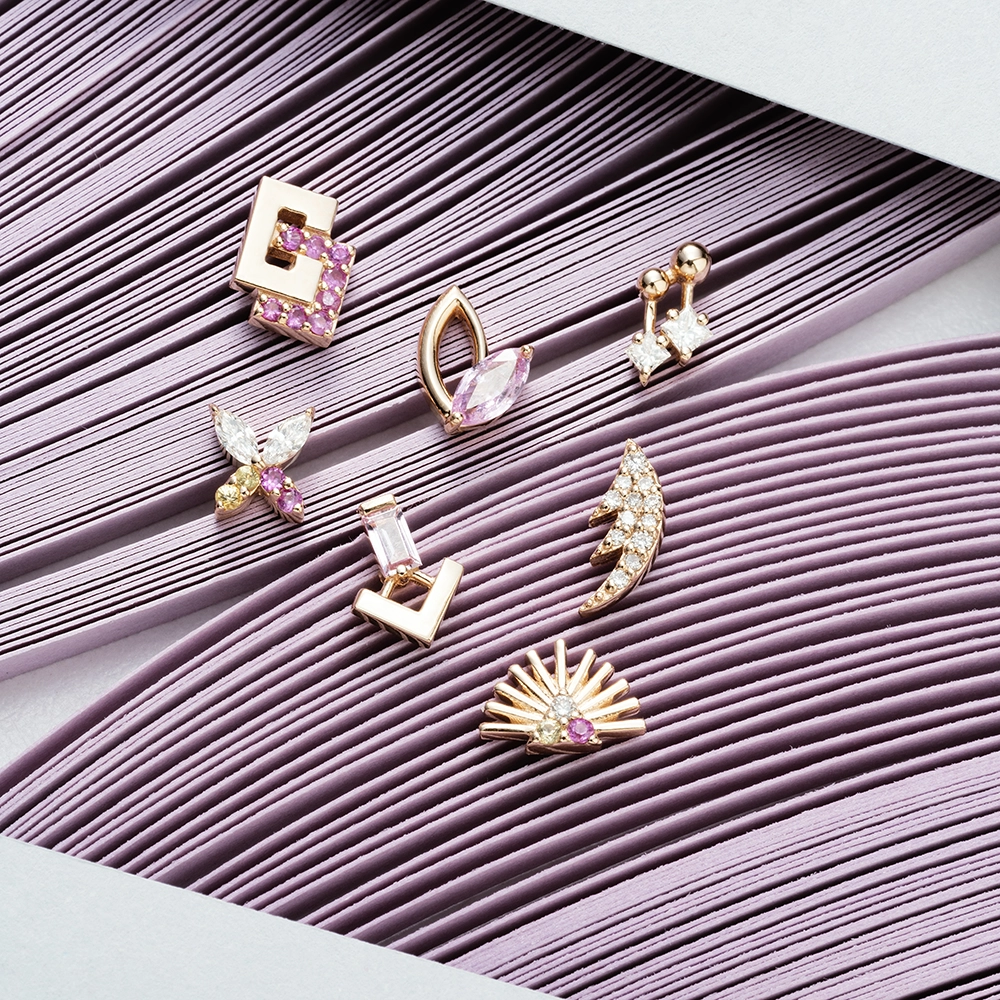 Petra Pink Sapphire Rose Gold Piercing - 3