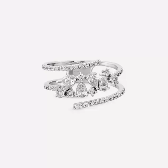 Pia 0.73 CT Pear Cut Diamond White Gold Ring - 4