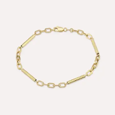 Pipe Yellow Gold Bracelet - Nev Jewellery (1)
