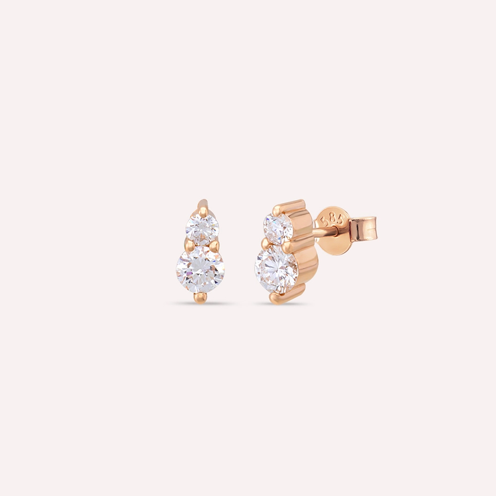 Pix 0.38 CT Diamond Rose Gold Earring - Nev Jewellery (1)