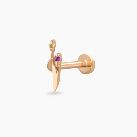 Poise Multicolor Sapphire Rose Gold Piercing - 1