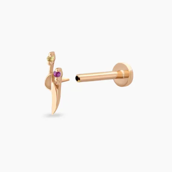 Poise Multicolor Sapphire Rose Gold Piercing - 4