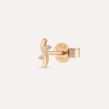 Poise Multicolor Sapphire Rose Gold Single Earring - Nev Jewellery (1)