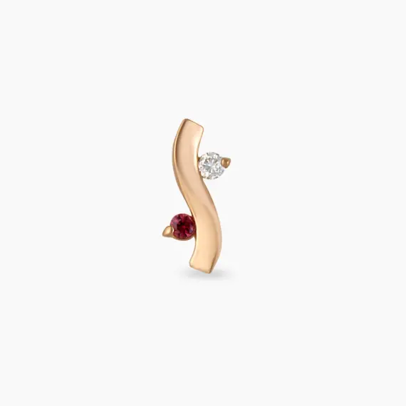 Poise Red Sapphire and Diamond Rose Gold Piercing - 3
