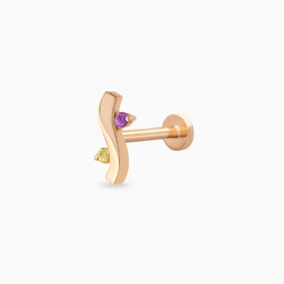 Poise Yellow and Pink Sapphire Rose Gold Piercing - 1