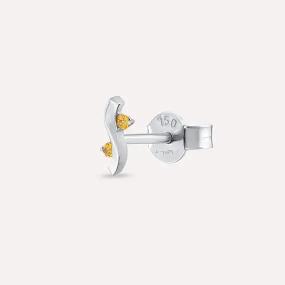Poise Yellow Sapphire White Gold Single Earring - 1