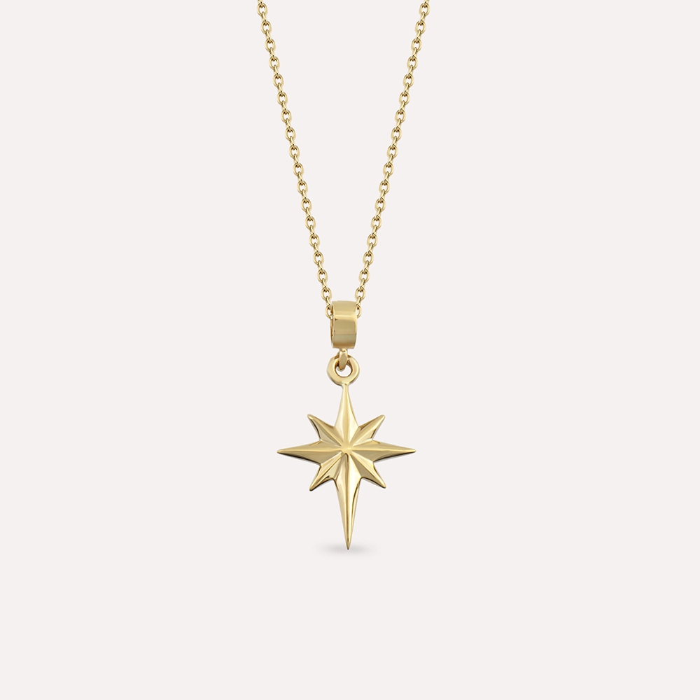 Pole Star Yellow Gold Necklace - Nev Jewellery (1)