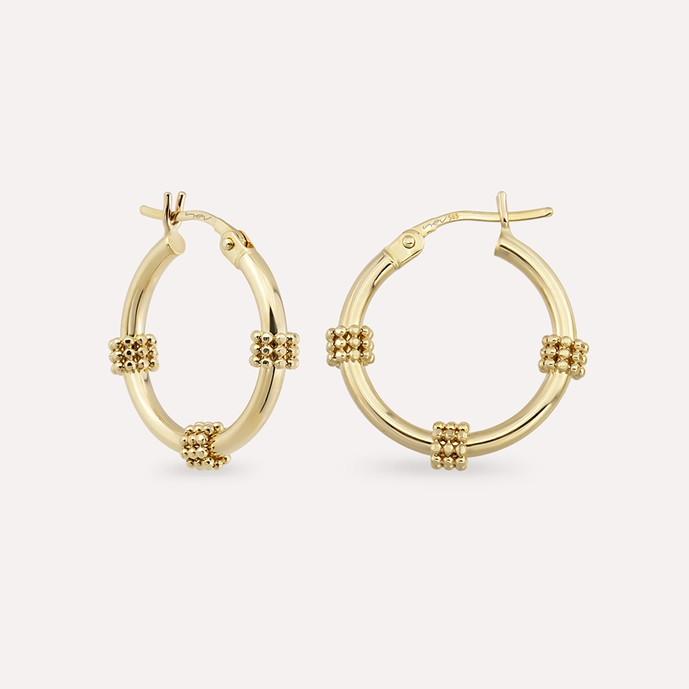 Pole Yellow Gold Hoop Earring - Nev Jewellery (1)