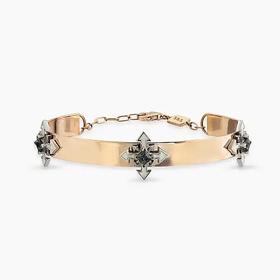 Pollux 0.76 CT Green Sapphire and Diamond White Enamel Bracelet - 2