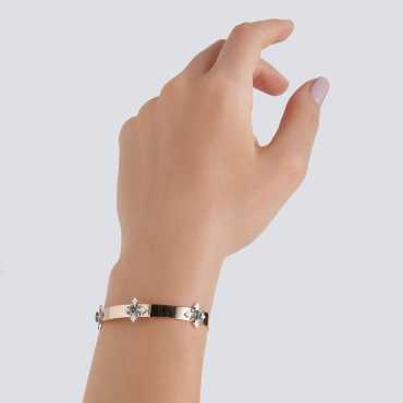 Pollux 0.76 CT Green Sapphire and Diamond White Enamel Bracelet - Nev Jewellery (1)
