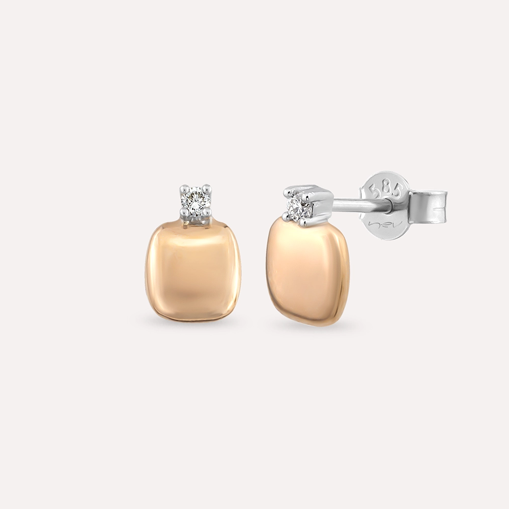 Posh Diamond Rose and White Gold Earring - Nev Jewellery (1)