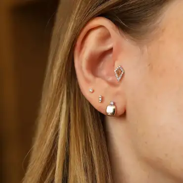Posh Diamond Rose and White Gold Earring - Nev Jewellery (1)